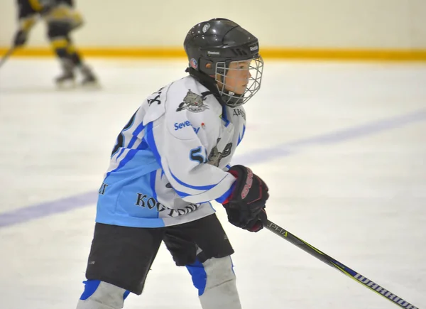 Russia Petersburg 2019 Children Playing Hockey Open Tournament Children Hockey — Stock Photo, Image