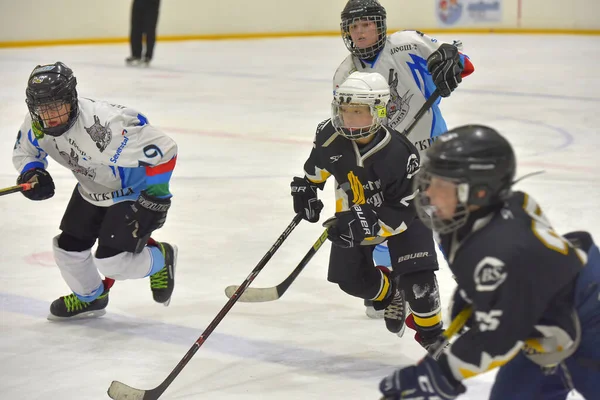 Russia San Pietroburgo 2019 Bambini Che Giocano Hockey Torneo Aperto — Foto Stock