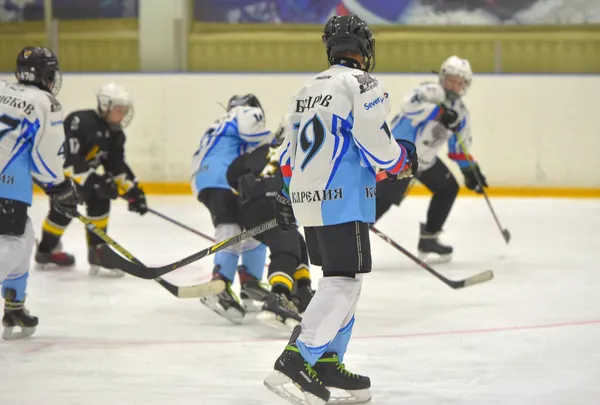 Росія Санкт Петербург 2019 Діти Грають Хокей Відкритому Турнірі Дитячого — стокове фото