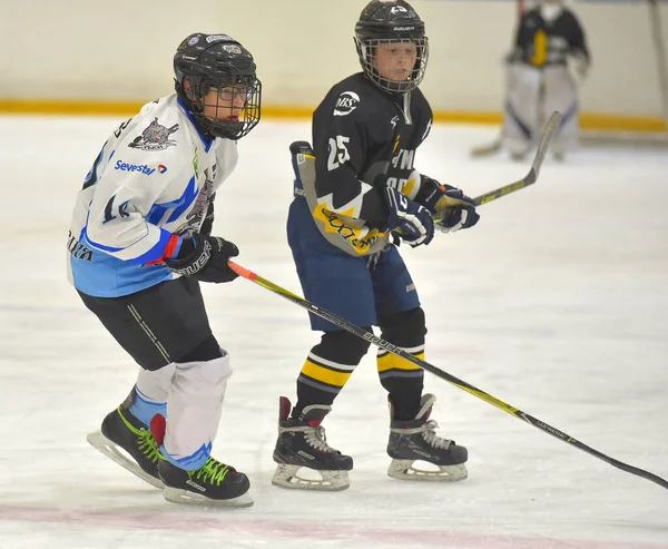 Rusia San Petersburgo 2019 Niños Jugando Hockey Torneo Abierto Hockey —  Fotos de Stock