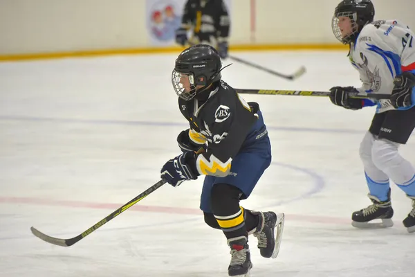 Rusia San Petersburgo 2019 Niños Jugando Hockey Torneo Abierto Hockey —  Fotos de Stock