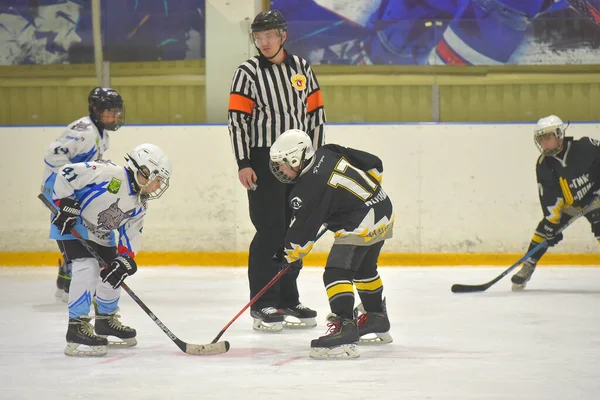 Russia Petersburg 2019 Children Playing Hockey Open Tournament Children Hockey — Stock Photo, Image