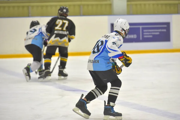 Russland Petersburg 2019 Kinder Beim Offenen Turnier Für Kinderhockey — Stockfoto