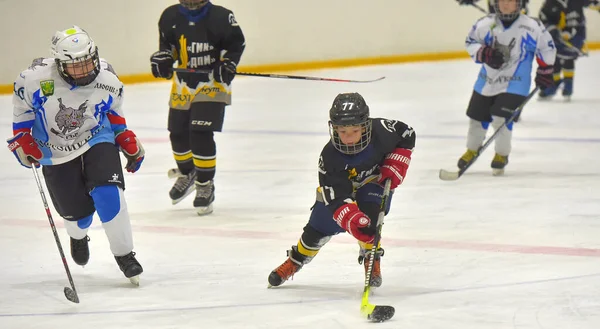 Russia San Pietroburgo 2019 Bambini Che Giocano Hockey Torneo Aperto — Foto Stock