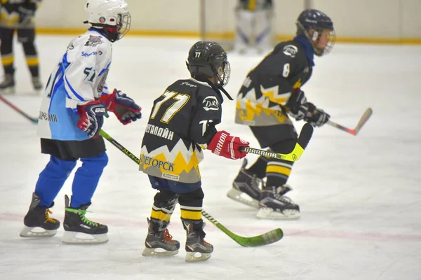 Russland Petersburg 2019 Kinder Beim Offenen Turnier Für Kinderhockey — Stockfoto