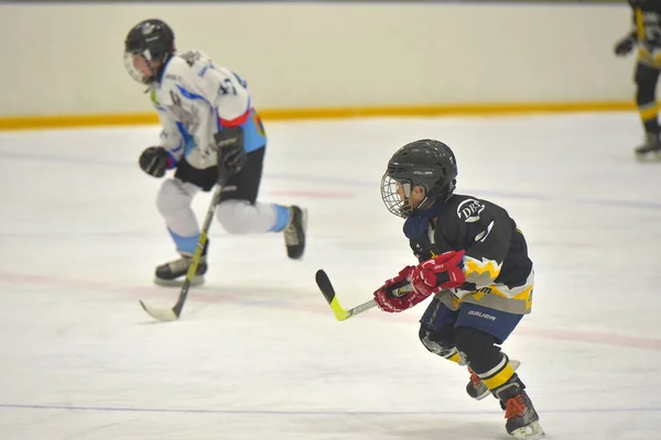 Rusia San Petersburgo 2019 Niños Jugando Hockey Torneo Abierto Hockey — Foto de Stock