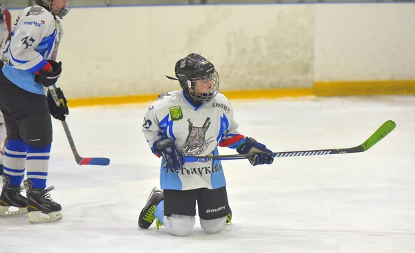 Россия Санкт Петербург 2019 Дети Играют Хоккей Открытом Турнире Детскому — стоковое фото