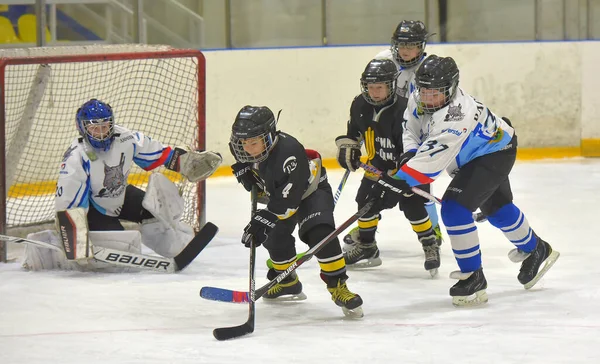 Russia San Pietroburgo 2019 Bambini Che Giocano Hockey Torneo Aperto — Foto Stock