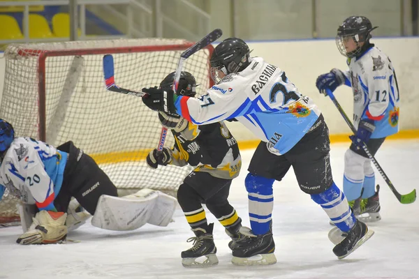 Russia San Pietroburgo 2019 Bambini Che Giocano Hockey Torneo Aperto — Foto Stock