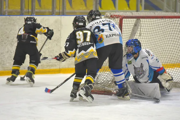 Russia San Pietroburgo 2019 Bambini Che Giocano Hockey Torneo Aperto — Foto Stock