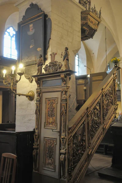 Estonsko Tallinn 2014 Starobylého Kostela Svatého Ducha Interiéru — Stock fotografie