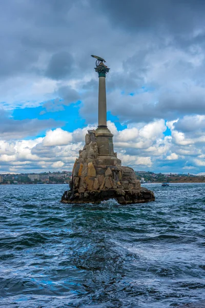 Crimea Sevastopol 2021 Monument Sunken Ships Storm — Stock Photo, Image