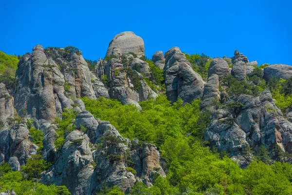 Los Pilares Roca Valle Los Fantasmas Cordillera Demerji Crimea —  Fotos de Stock