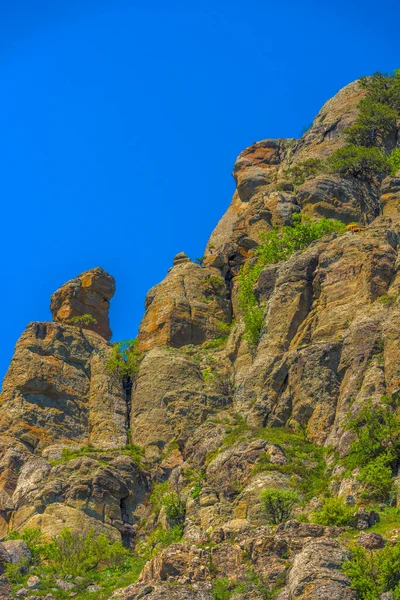 Kamienne Filary Dolinie Duchow Alpejskiego Pasma Demerji Crimea — Zdjęcie stockowe