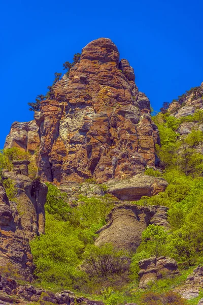 Kamienne Filary Dolinie Duchow Alpejskiego Pasma Demerji Crimea — Zdjęcie stockowe