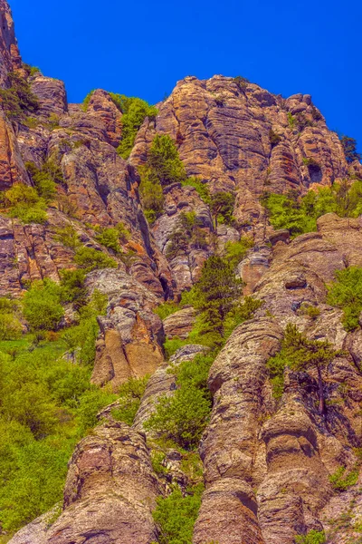 Piliers Rocheux Dans Vallée Des Fantômes Chaîne Montagnes Demerji Crimée — Photo