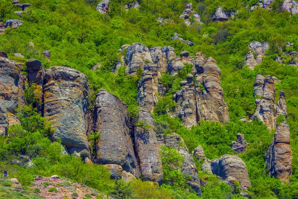 Rock Pillars Valley Ghosts Mountain Range Demerji Crimea — Stock Photo, Image