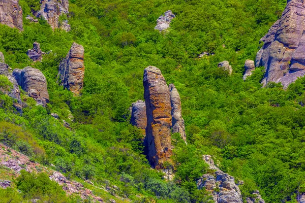 산맥에 계곡에 기둥들 — 스톡 사진