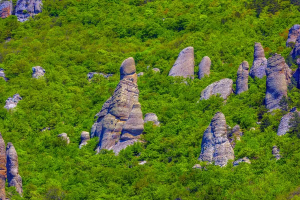 Los Pilares Roca Valle Los Fantasmas Cordillera Demerji Crimea — Foto de Stock