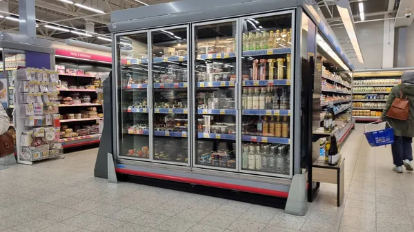 Rusland Petersburg 2021 Shoppers Een Supermarkt Tijdens Coronavirusepidemie — Stockfoto