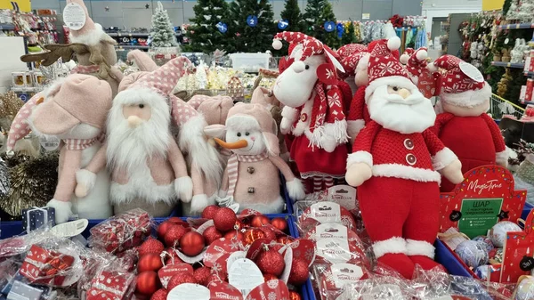 Россия Санкт Петербург 1311 2021 Рождественские Украшения Игрушки Продаже Супермаркете — стоковое фото