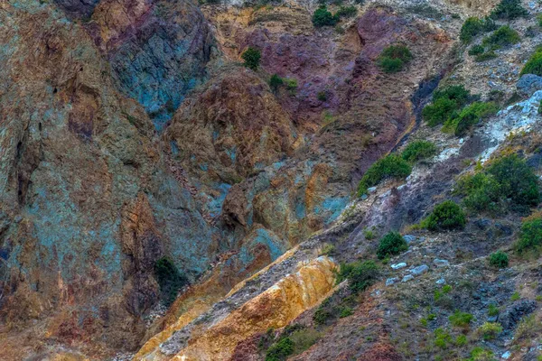 Flerfärgade Berg Krim Klippor Närbild — Stockfoto
