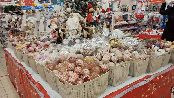 Rússia São Petersburgo 2021 Compradores Mercado Natal Supermercado — Fotografia de Stock