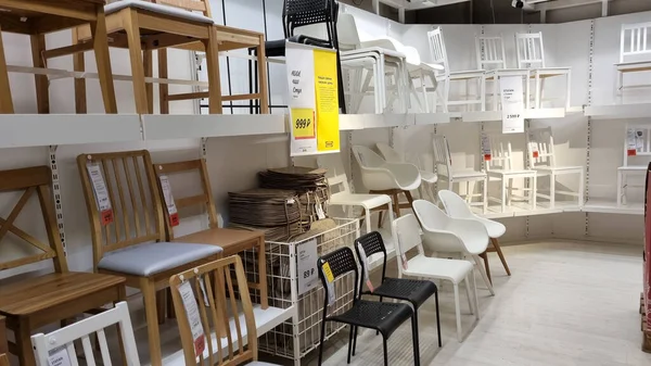 Russia Petersburg 2021 Chairs Sale Furniture Store Ikea — 图库照片