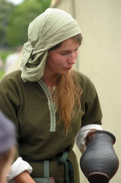 Russia Petersburg 2018 Historical Reconstruction Middle Ages Festival Iron City — Stock Photo, Image