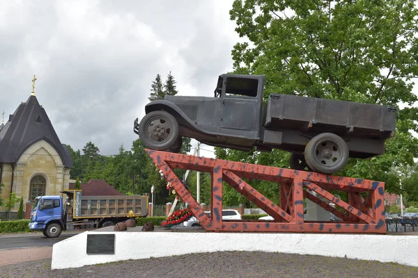 Vsevolozhsk Road Life Leningrad Region Russia 2020 Monument Gaz Car — Stock Photo, Image