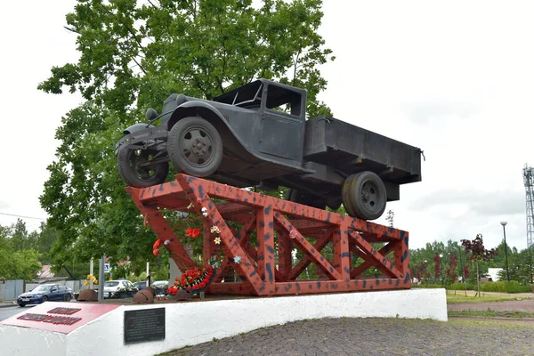 Vsevolozhsk Road Life Leningrad Region Russia 2020 Monument Gaz Car — Stock Photo, Image