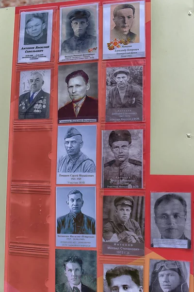 Russie Pskov 2020 Poupes Avec Portraits Héros Grande Guerre Patriotique — Photo