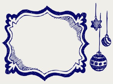 Kaligrafi tasarım öğesi ve Noel oyuncak