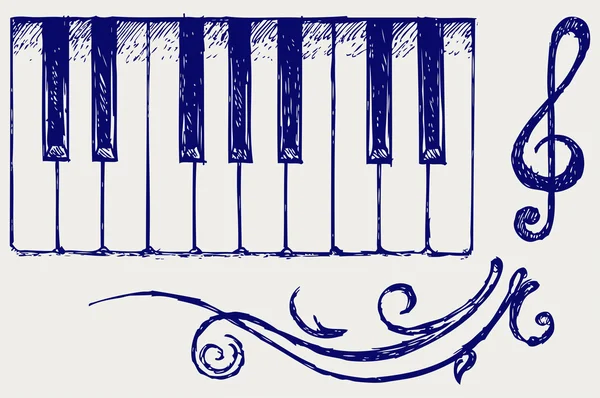 Piano. Doodle stijl — Stockfoto