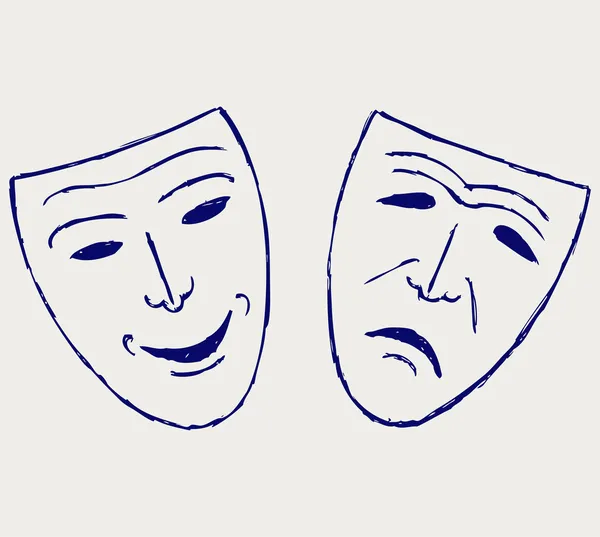 Classic comedy-tragedy theater masks