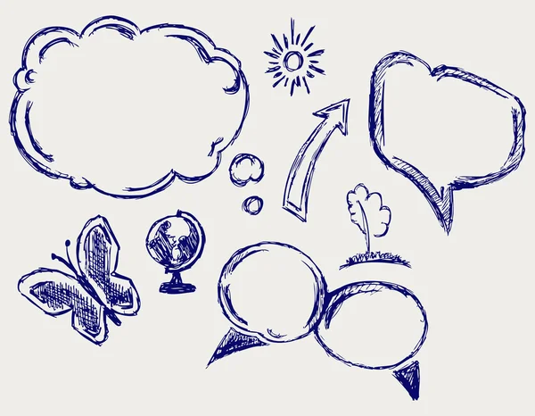 Hand drawn speech bubbles — Stock Photo, Image