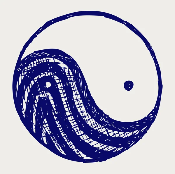 Ying yang croquis symbole — Photo