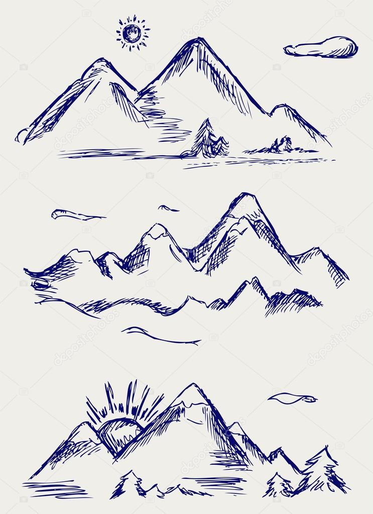 Various high mountain peaks