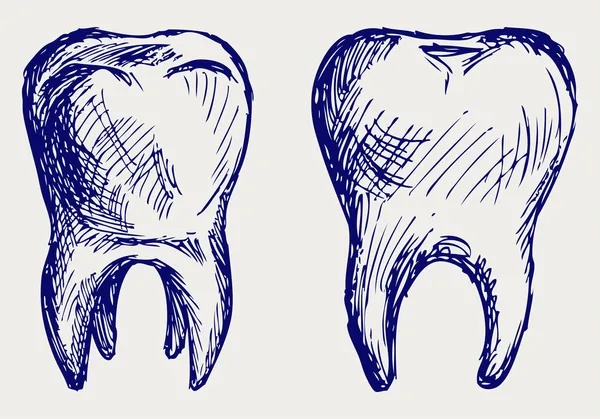 Como desenhar um dente realista - rápido, fácil e simples