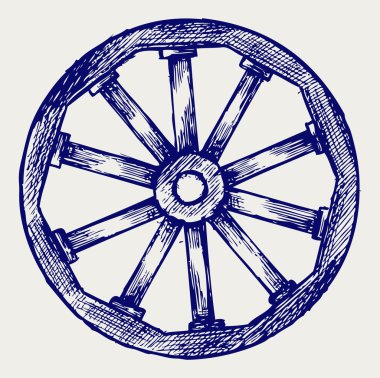 Wooden wheel clipart