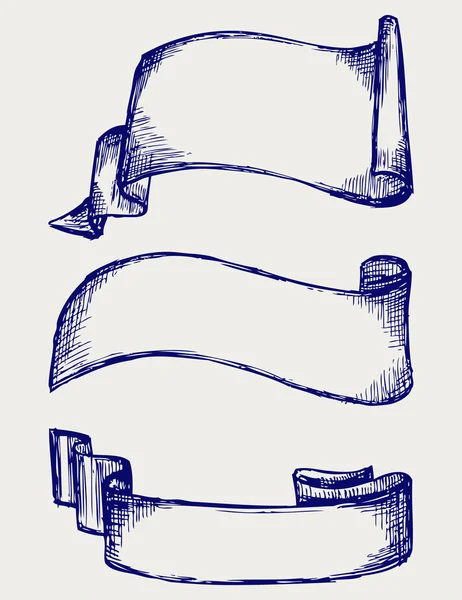 Set bannières et rubans — Image vectorielle
