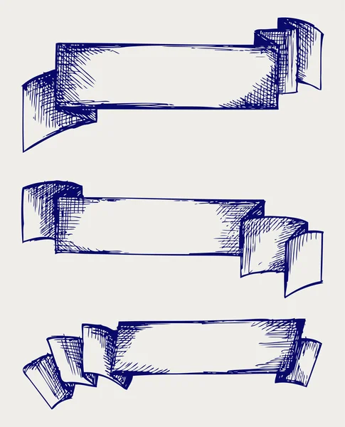 Set bannières et rubans — Image vectorielle
