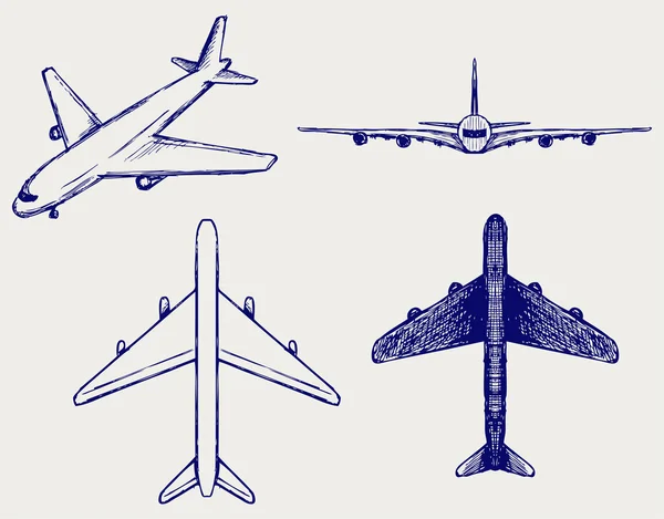 Avião. Estilo doodle —  Vetores de Stock