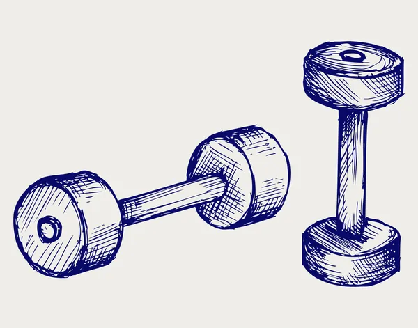 Esboço dumbbell peso —  Vetores de Stock