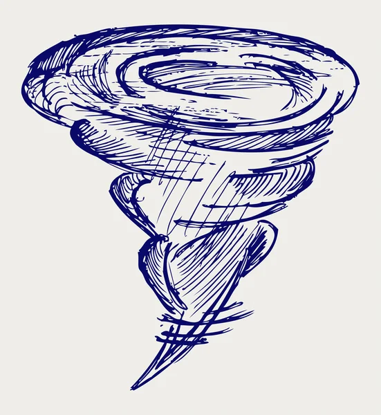 Tornado. Doodle stijl — Stockvector