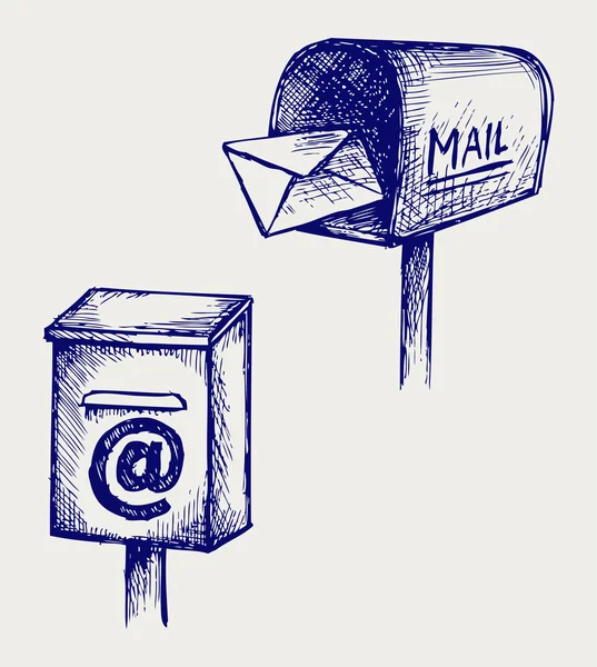 Buzón estándar con correo — Vector de stock