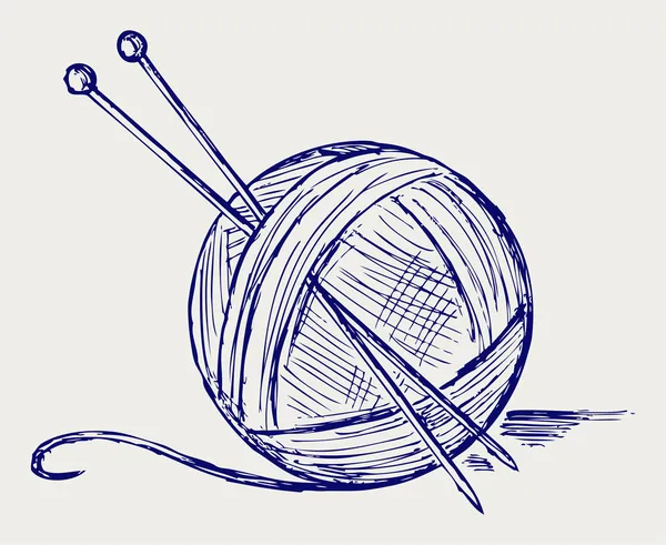 針と糸のボール — ストックベクタ
