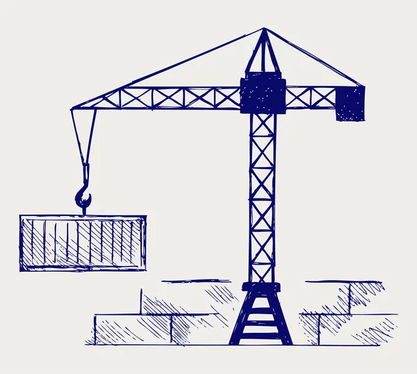 Crane working — Stock Vector