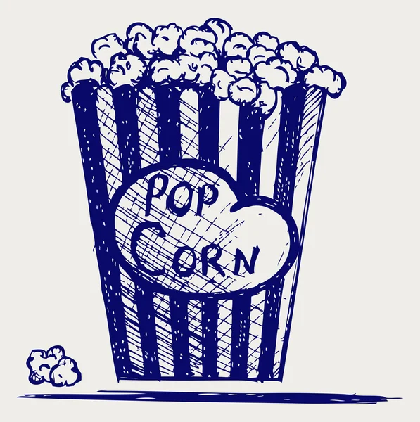 Popcorn exploderen in de verpakking — Stockvector