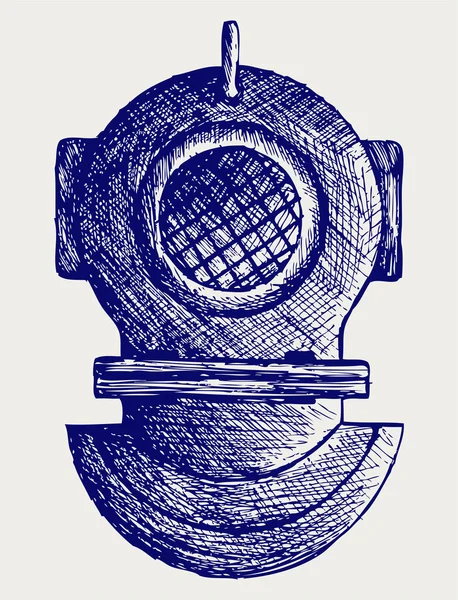 Vieux casque de plongée — Image vectorielle